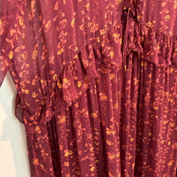 Sundance Lettie Maroon ruffled maxi dress XXL - Picture 6 of 10